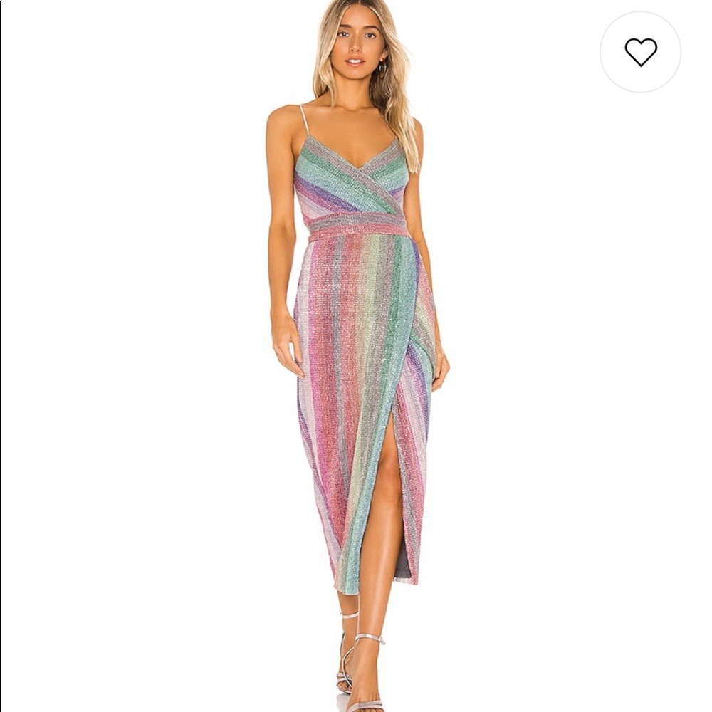 Saylor Meghan wrap dress multi color sequin